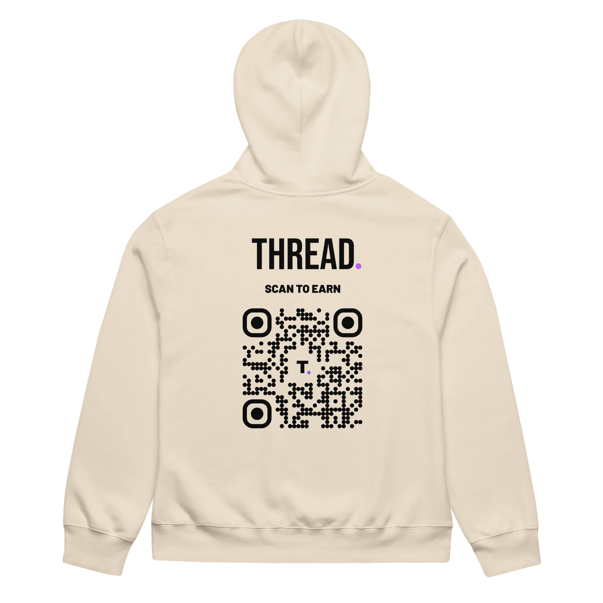 Bone hoodie back — QR code