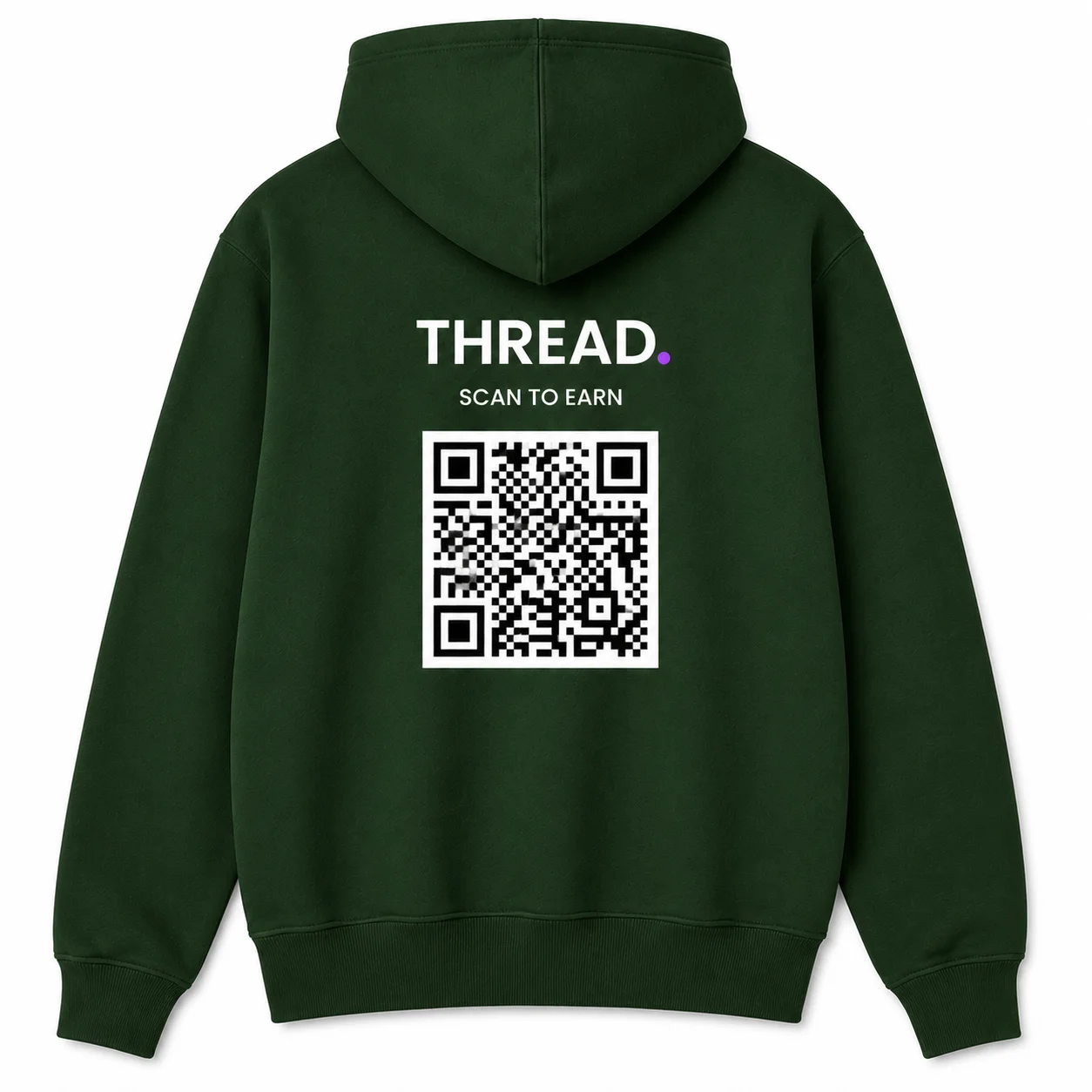 Forest Shadow hoodie back — QR code