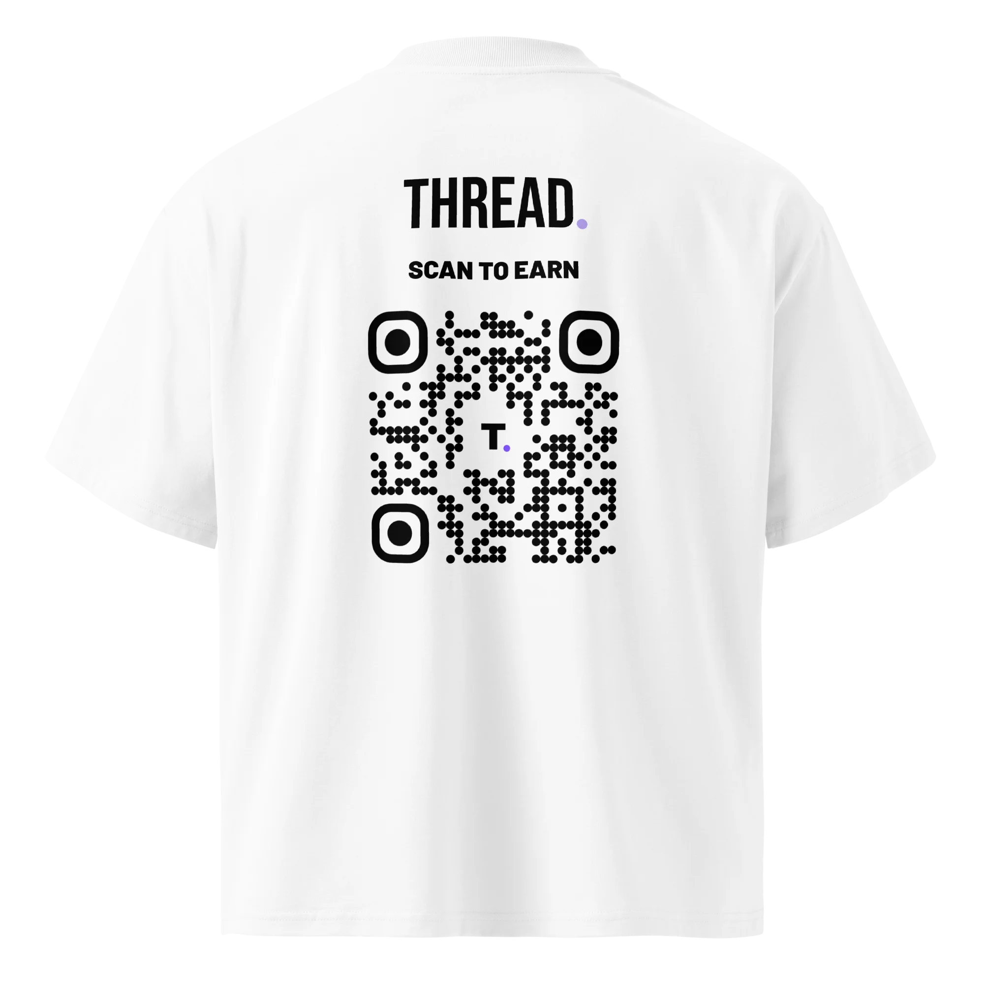 Clean White Tee back — QR code
